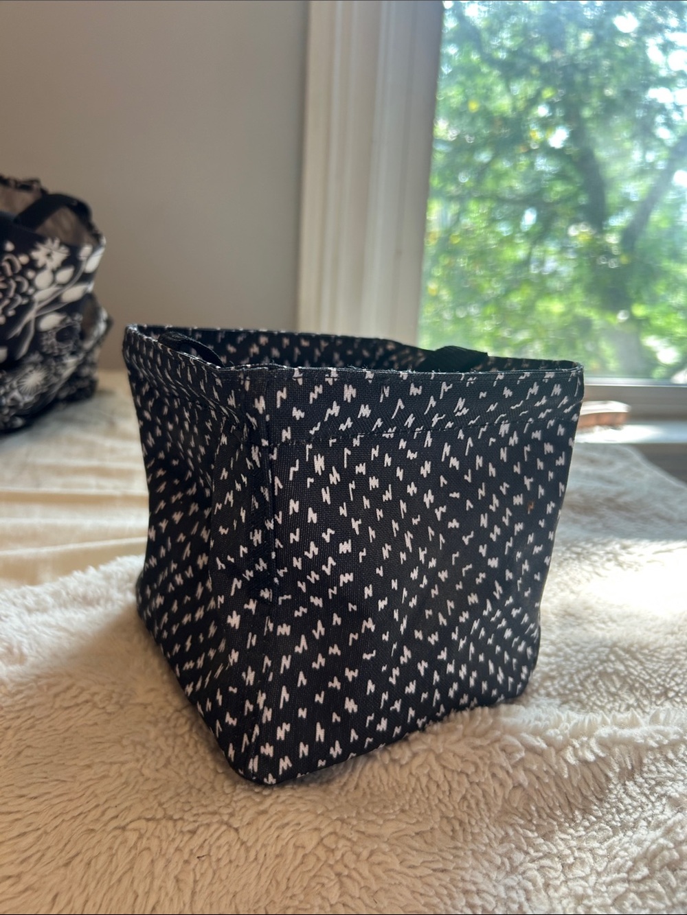 thirty-one Black and White Patterned Fabric Storage Bin